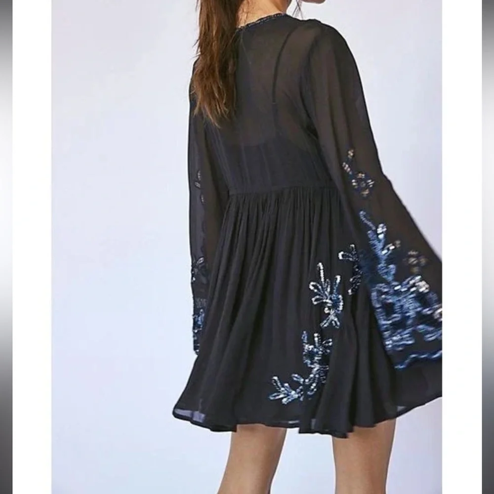 Free People Lita Embellished Mini Dress in black - Picture 5 of 12